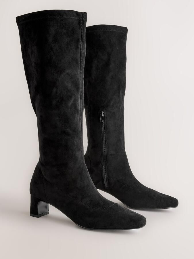 Next Dames Forever Comfort laarzen tot over de knie met spitse neus en extra brede pasvorm Zwart - Foto 3