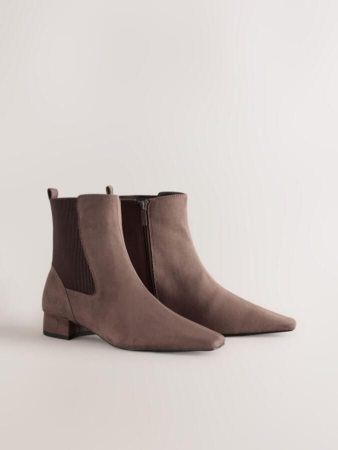 Next Dames Forever Comfort Chelsea-enkellaarzen met puntige neus Bruin - Foto 3