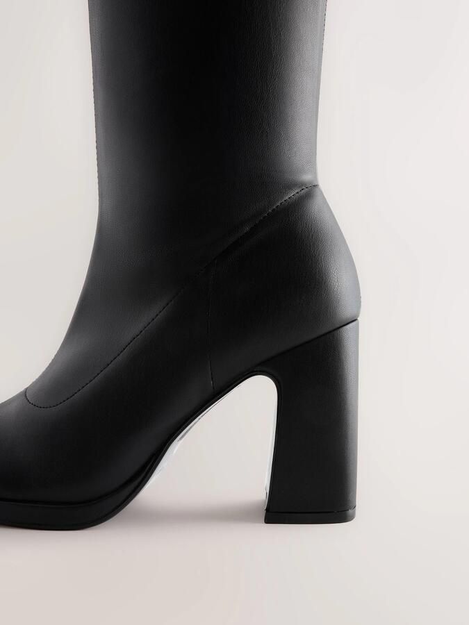 Next Dames Forever Comfort kniehoge soklaarzen Zwart - Foto 3