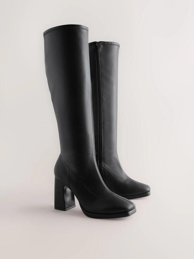 Next Dames Forever Comfort kniehoge soklaarzen Zwart - Foto 5