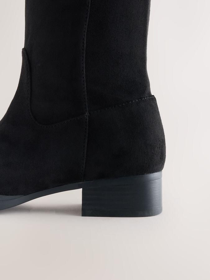 Next Dames Forever Comfort kniehoge soklaarzen met puntige neus Zwart - Foto 3