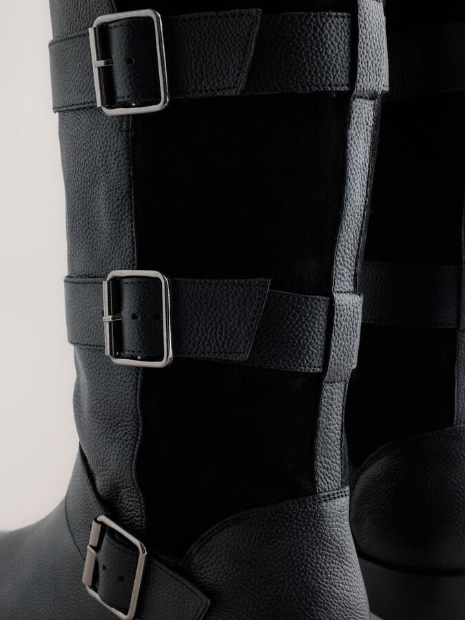 Next Dames Forever Comfort piratenkniehoge leren laarzen instapmodel Zwart - Foto 3