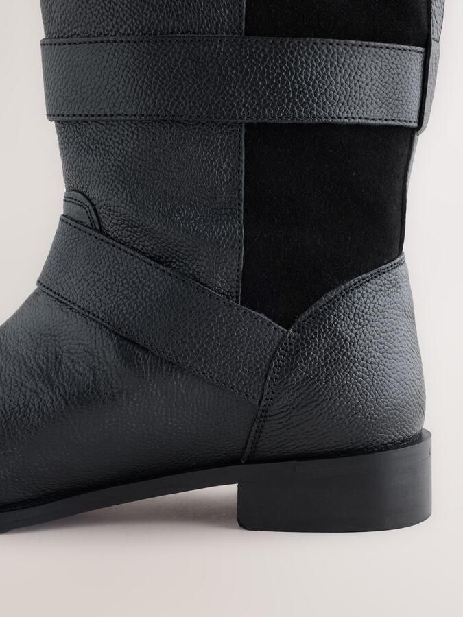 Next Dames Forever Comfort piratenkniehoge leren laarzen instapmodel Zwart - Foto 4