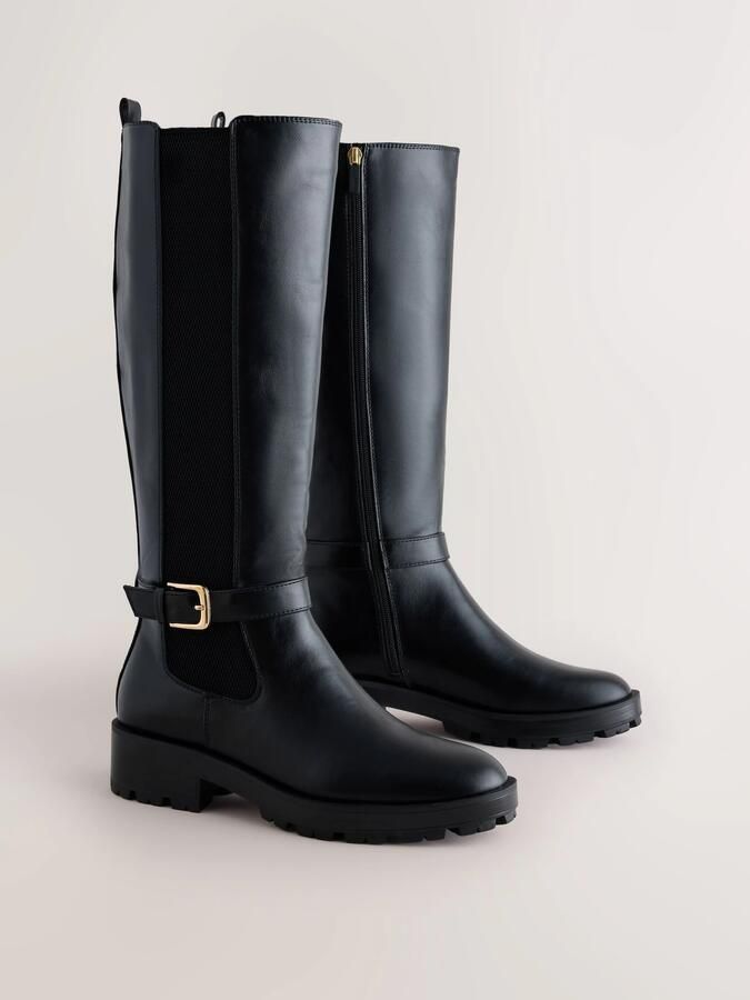 Next Dames Forever Comfort casual knielaarzen met gesp Zwart - Foto 3