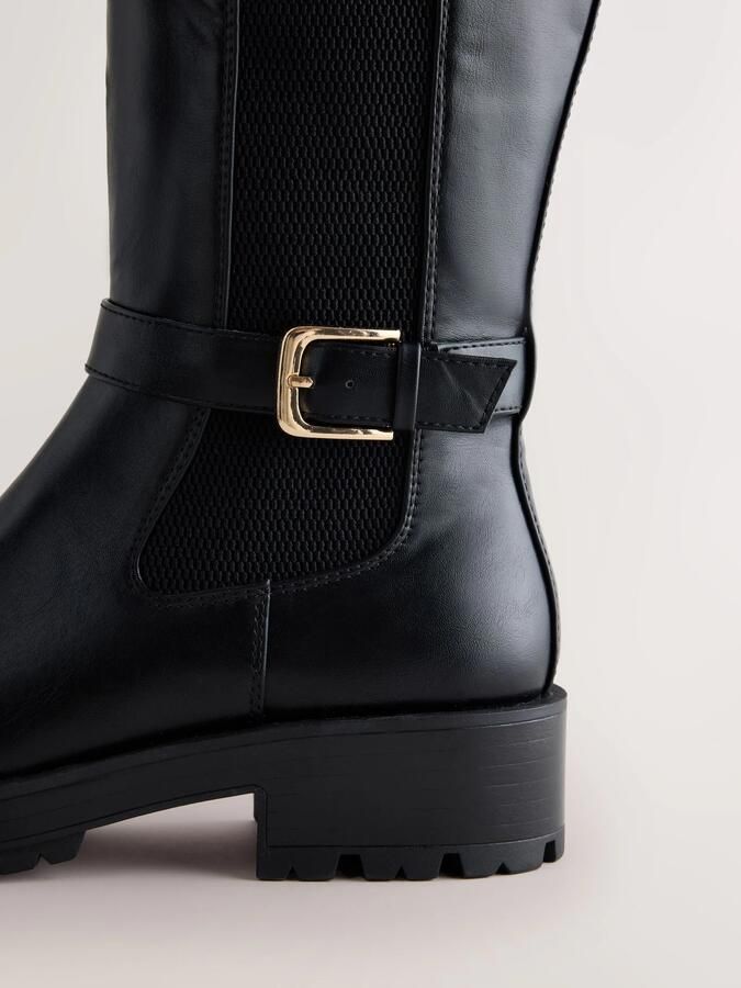 Next Dames Forever Comfort casual knielaarzen met gesp Zwart - Foto 5