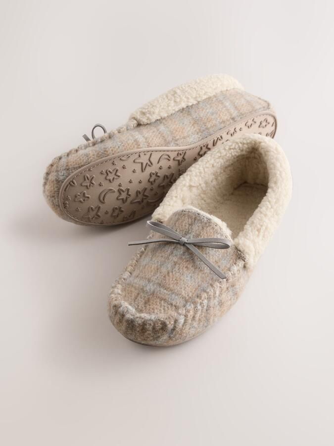 Next Dames Geruite moccasinloafers Grijs - Foto 2