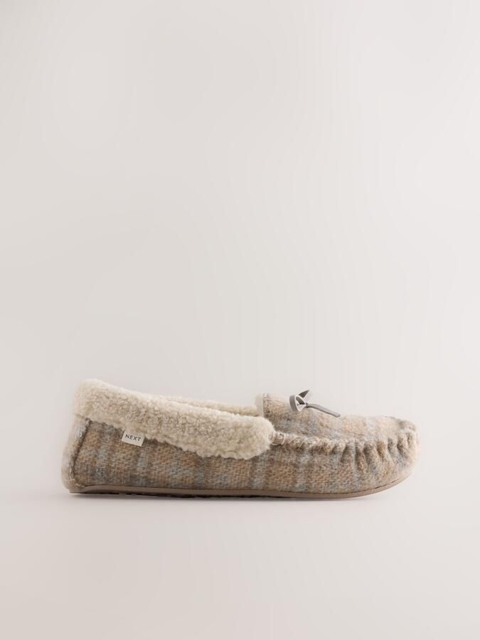Next Dames Geruite moccasinloafers Grijs - Foto 4