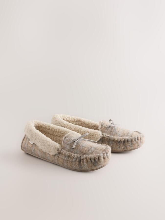 Next Dames Geruite moccasinloafers Grijs - Foto 6