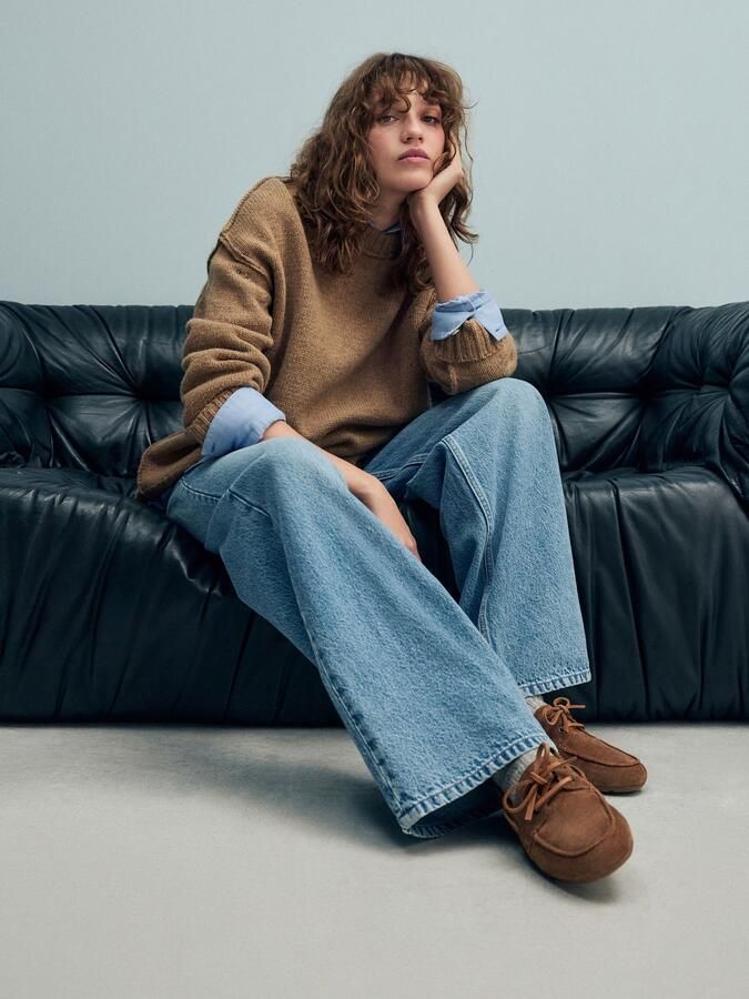 Next Dames Leren bootschoenen met ronde neus en extra brede pasvorm Bruin - Foto 6