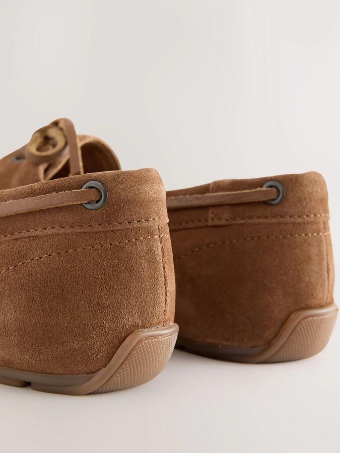 Next Dames Leren bootschoenen met ronde neus en extra brede pasvorm Bruin - Foto 5