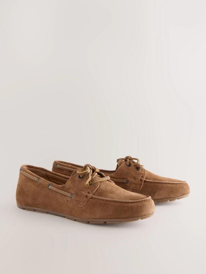 Next Dames Leren bootschoenen met ronde neus en extra brede pasvorm Bruin - Foto 7