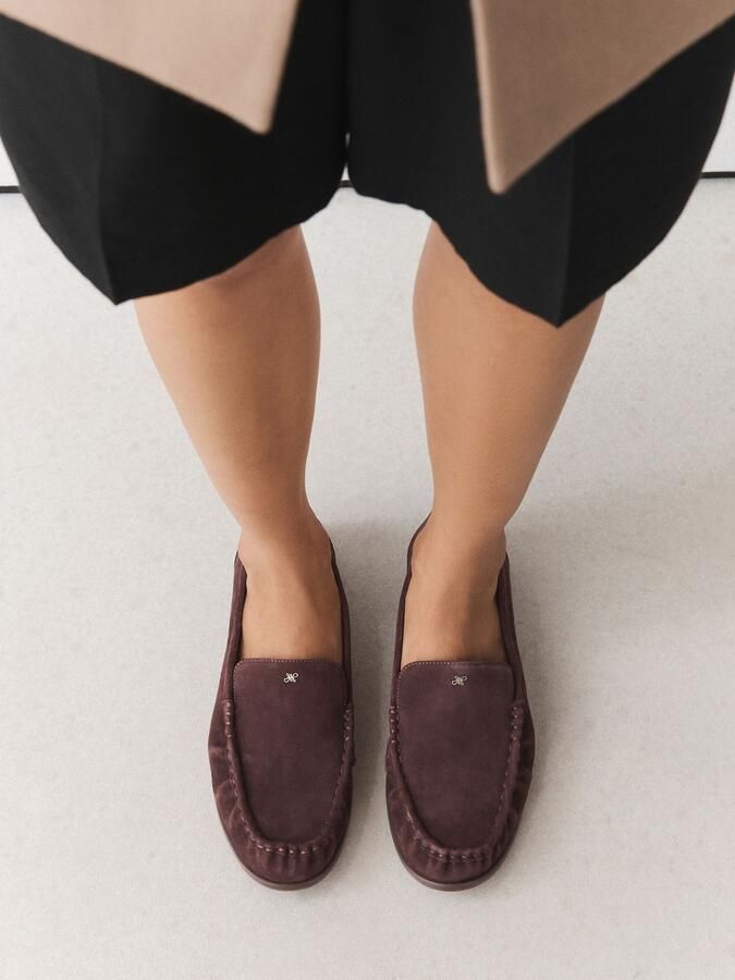 Next Dames Leren Forever Comfort suède loafers met ronde neus Bruin - Foto 2