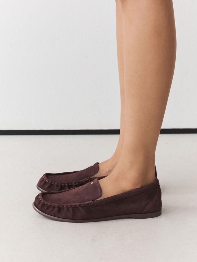 Next Dames Leren Forever Comfort suède loafers met ronde neus Bruin - Foto 5