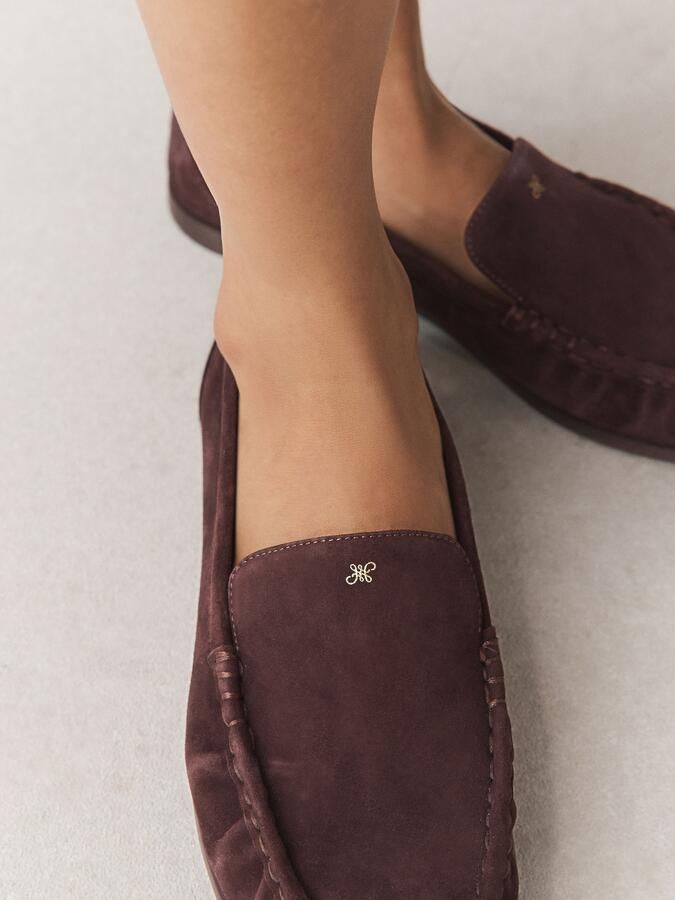 Next Dames Leren Forever Comfort suède loafers met ronde neus Bruin - Foto 3