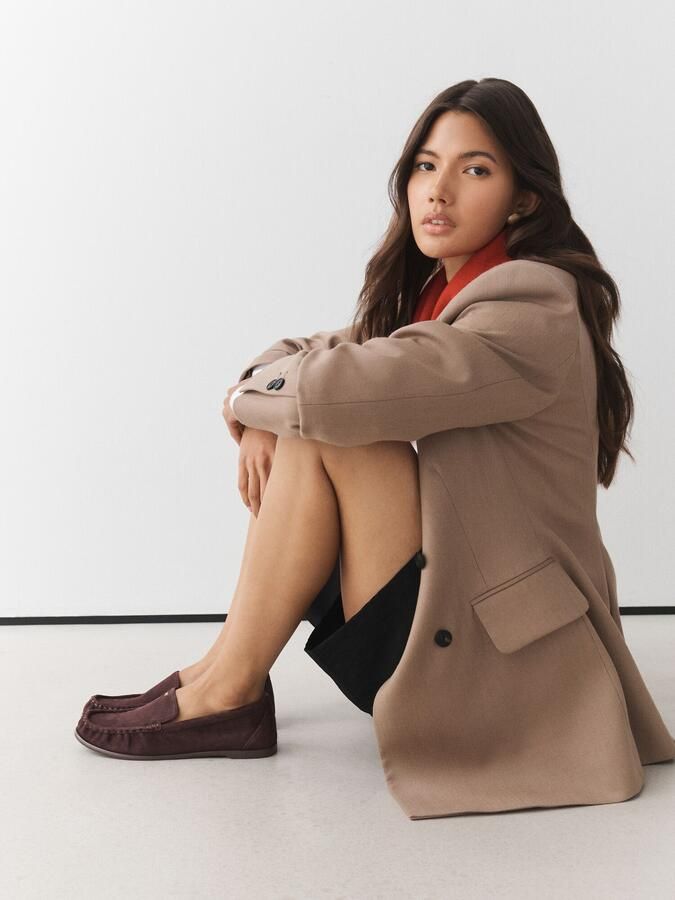 Next Dames Leren Forever Comfort suède loafers met ronde neus Bruin - Foto 6