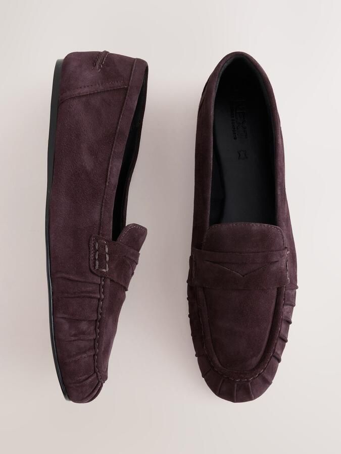 Next Dames Forever Comfort suède loafers met franjes Bruin - Foto 2