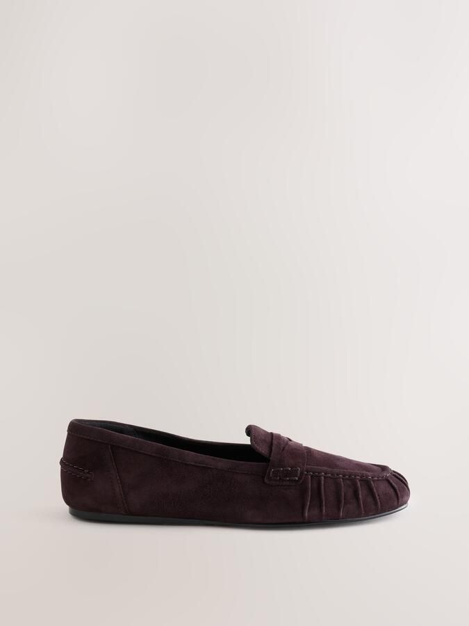 Next Dames Forever Comfort suède loafers met franjes Bruin - Foto 4