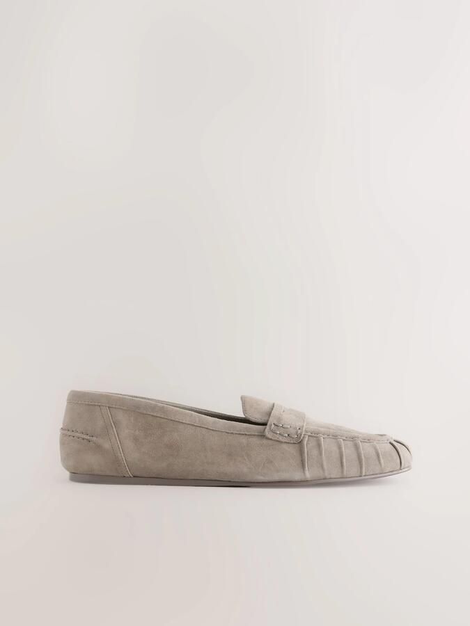 Next Dames Forever Comfort suède loafers met franjes Groen - Foto 5