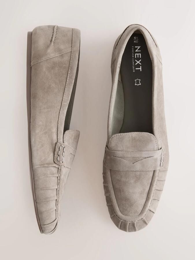 Next Dames Forever Comfort suède loafers met franjes Groen - Foto 3