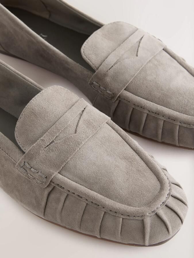 Next Dames Forever Comfort suède loafers met franjes Groen - Foto 4