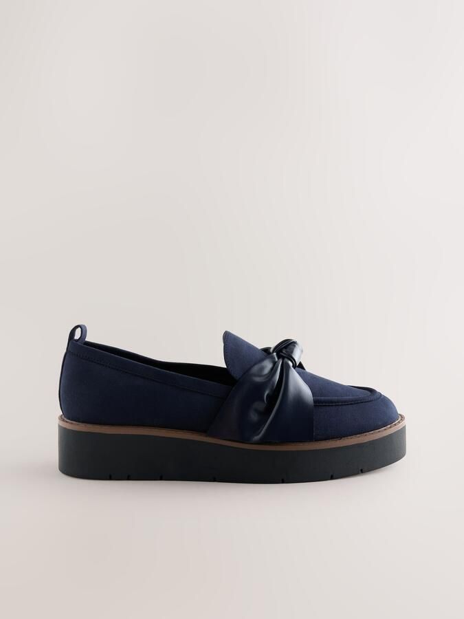 Next Dames Forever Comfort loafers van imitatiesuède met dikke zool Blauw - Foto 2
