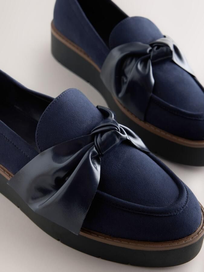 Next Dames Forever Comfort loafers van imitatiesuède met dikke zool Blauw - Foto 3