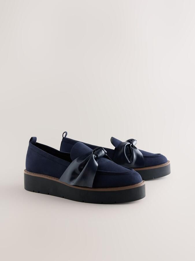 Next Dames Forever Comfort loafers van imitatiesuède met dikke zool Blauw - Foto 5