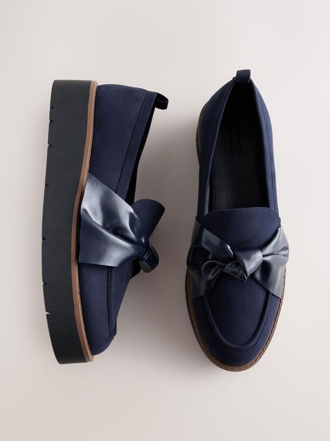 Next Dames Forever Comfort loafers van imitatiesuède met dikke zool Blauw - Foto 6