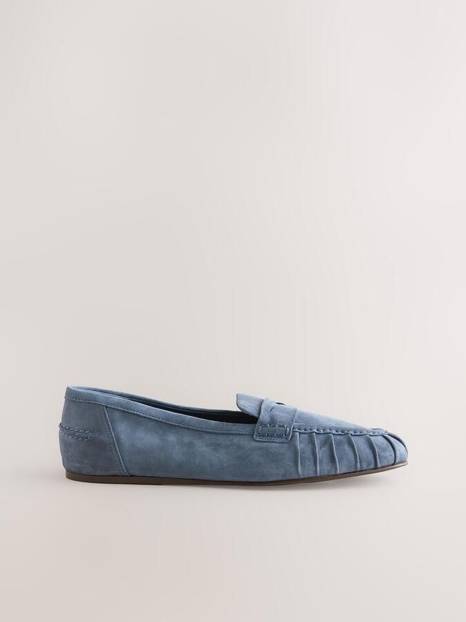 Next Dames Forever Comfort suède loafers met franjes Blauw - Foto 5