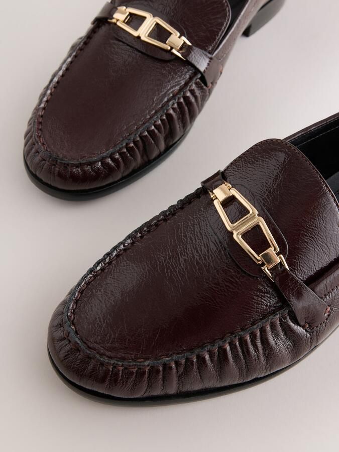 Next Dames Forever Comfort leren loafers met rand Rood - Foto 3