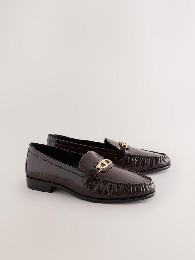 Next Dames Forever Comfort leren loafers met rand Rood - Foto 5