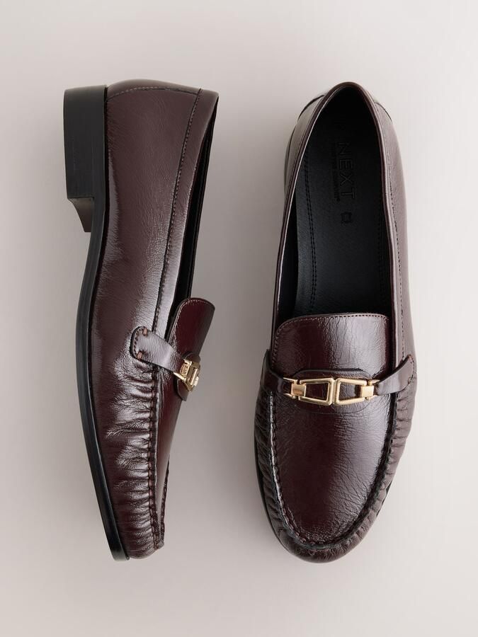 Next Dames Forever Comfort leren loafers met rand Rood - Foto 6
