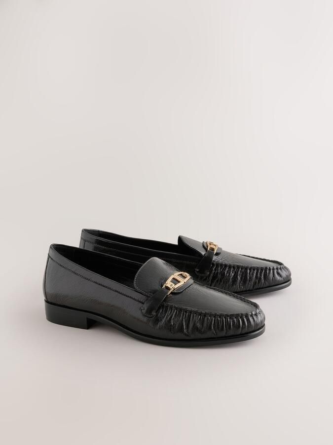 Next Dames Forever Comfort leren loafers met rand Zwart - Foto 3