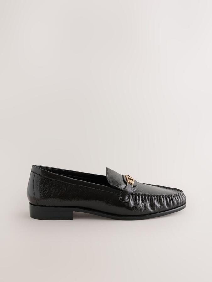 Next Dames Forever Comfort leren loafers met rand Zwart - Foto 4
