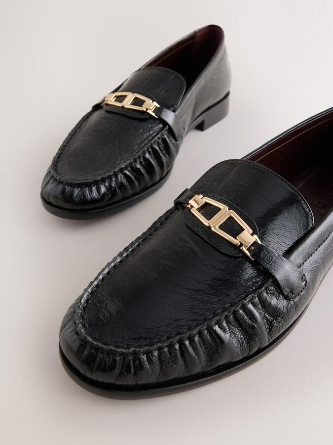 Next Dames Forever Comfort leren loafers met rand Zwart - Foto 5