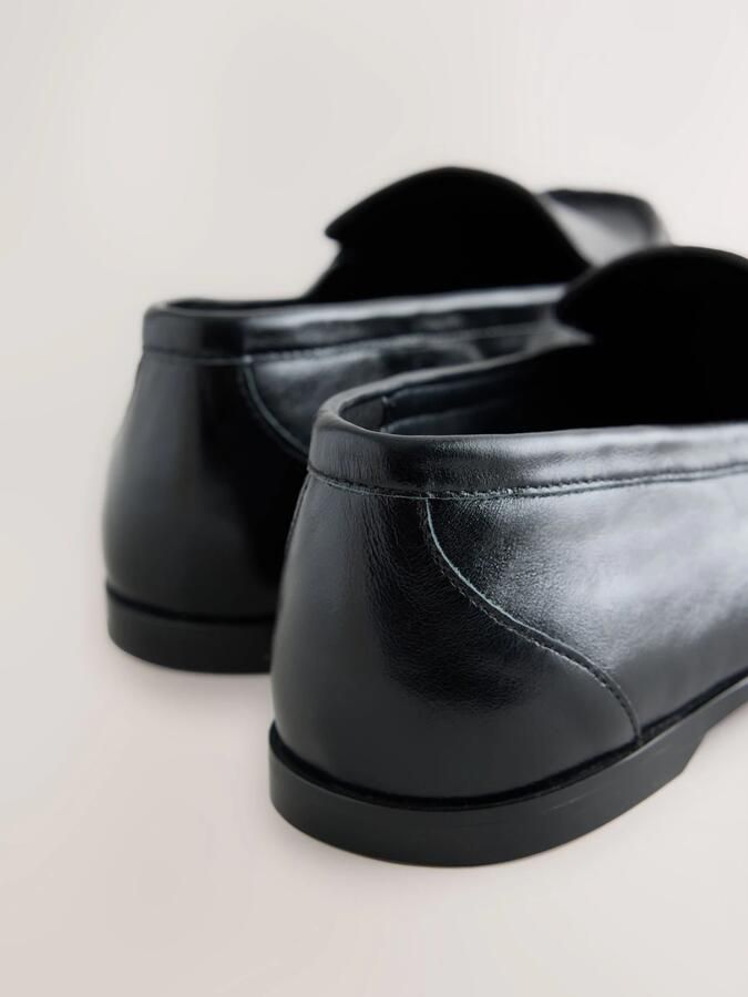 Next Dames Leren Forever Comfort suède loafers met ronde neus Zwart - Foto 2