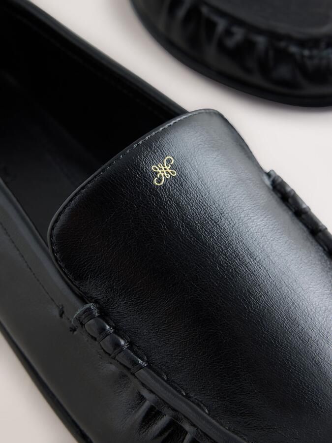 Next Dames Leren Forever Comfort suède loafers met ronde neus Zwart - Foto 3