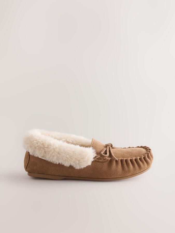 Next Dames Suède moccasinpantoffels Bruin - Foto 2