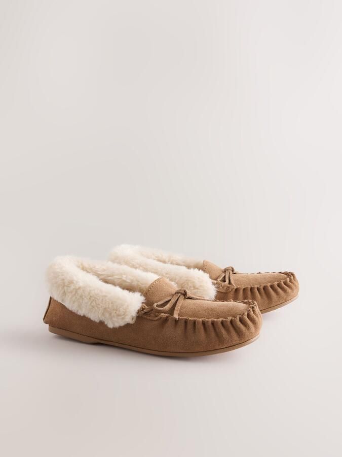 Next Dames Suède moccasinpantoffels Bruin - Foto 3