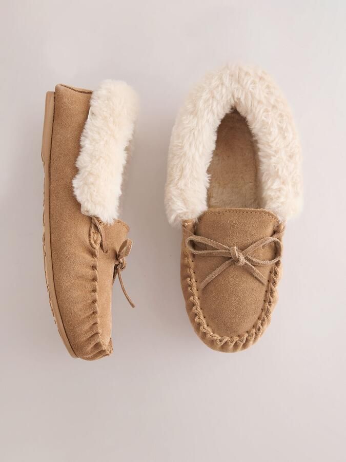 Next Dames Suède moccasinpantoffels Bruin - Foto 4