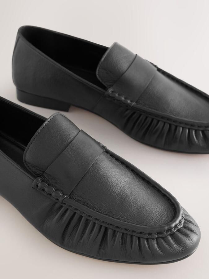 Next Dames N. Premium loafers met ronde neus en franjes Zwart - Foto 2