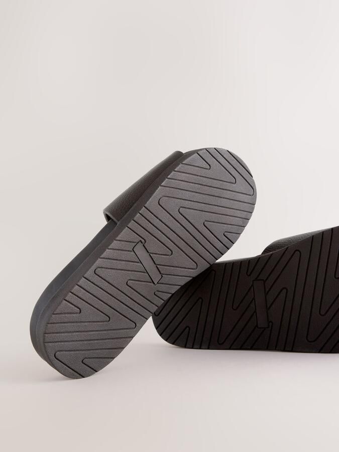 Next Heren Leren slippersandalen Bruin - Foto 2