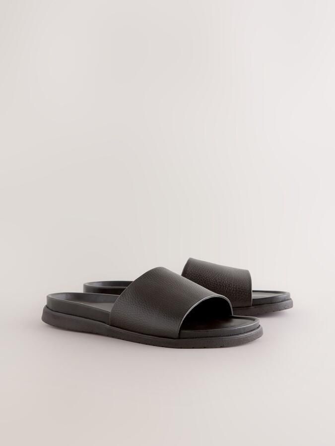 Next Heren Leren slippersandalen Bruin - Foto 6
