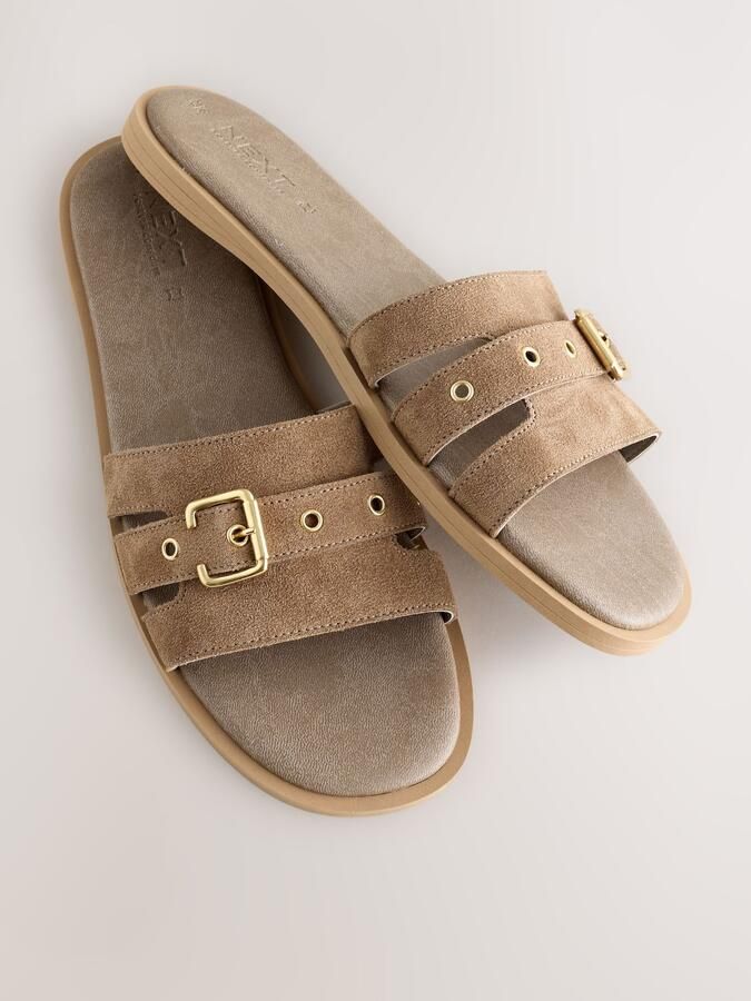 Next Dames Muilsandalen met gesp Naturel - Foto 2