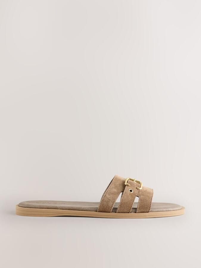 Next Dames Muilsandalen met gesp Naturel - Foto 5