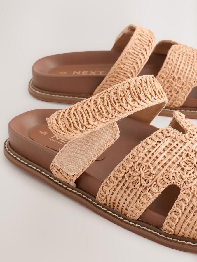 Next Dames Forever Comfort geweven sandalen met voetbed Naturel - Foto 3