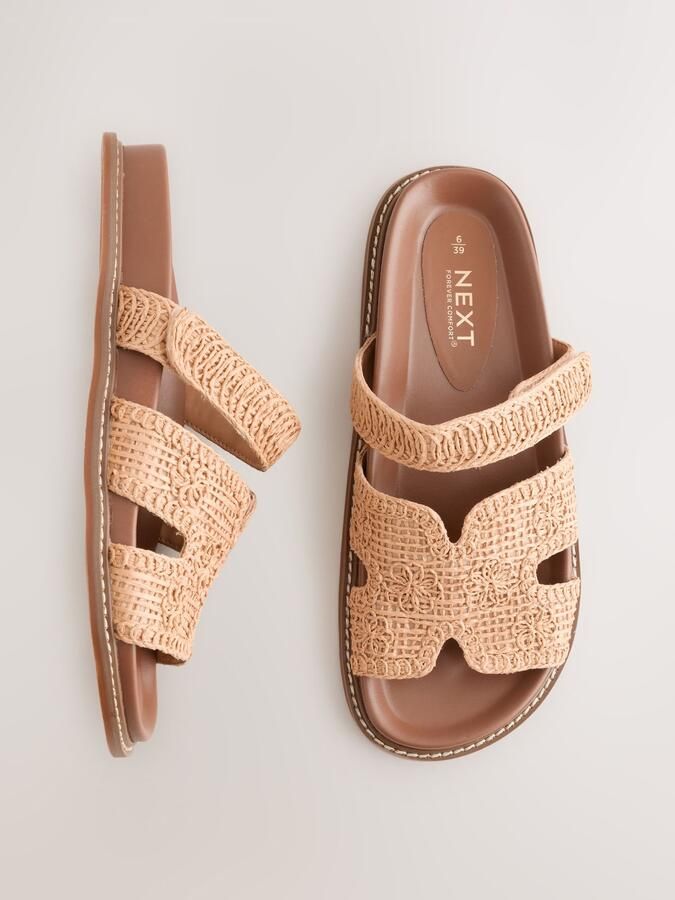 Next Dames Forever Comfort geweven sandalen met voetbed Naturel - Foto 5