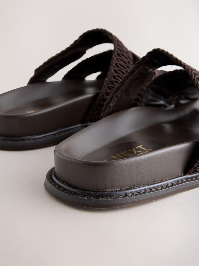 Next Dames Forever Comfort geweven sandalen met voetbed Bruin - Foto 2