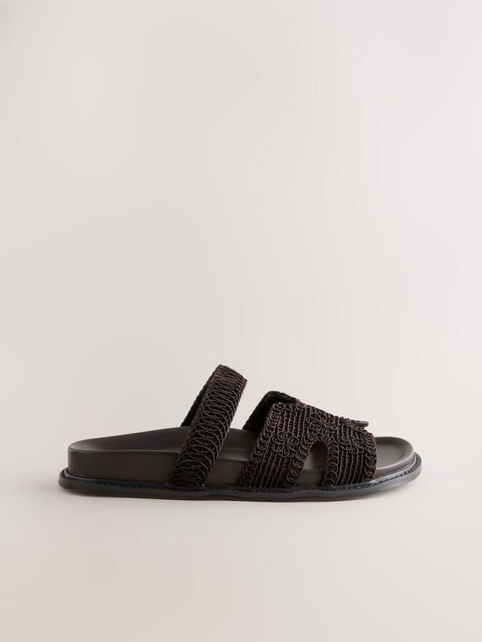 Next Dames Forever Comfort geweven sandalen met voetbed Bruin - Foto 4