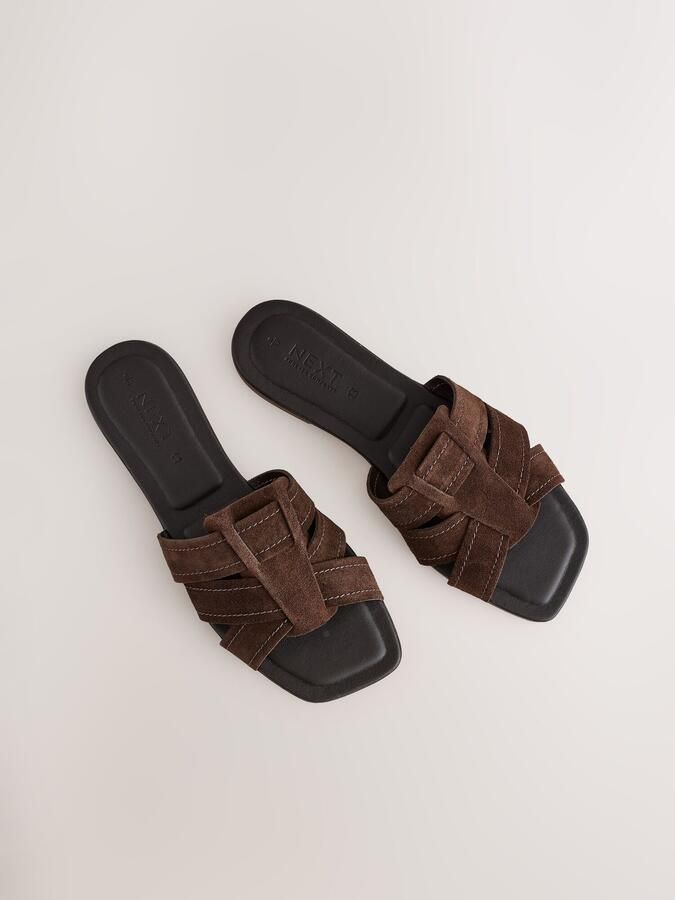 Next Dames Forever Comfort muilsandalen met stiksels en extra brede pasvorm Bruin - Foto 7